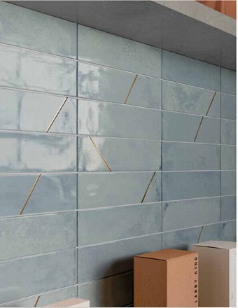 gresowe niebieskie cegiełki 4,8x20 Marrakech Light Blue Rondine Ceramica